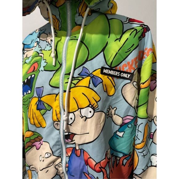 Members only x Nickelodeon Rugrats all over windbreaker jacket L - Picture 6 of 10